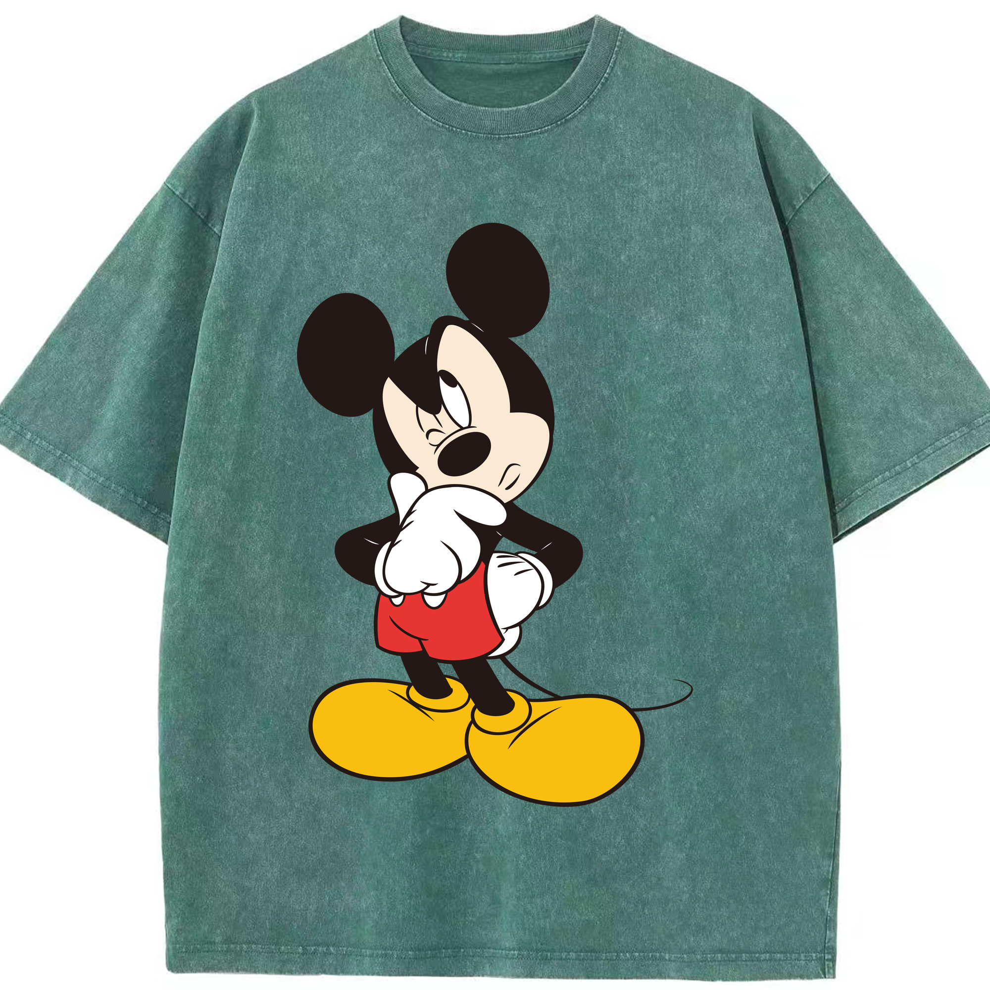（画像用） ミッキーマウス Mickey Mouse 綿100% ヴィンテージ風 半袖Tシャツ（フロントプリント）